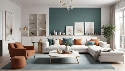 Photo interior modern design room 3d illustration