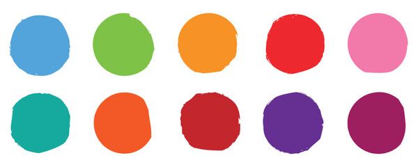 Circles, grunge sale sticker graffiti detail trace dirty texture, colorful vector grunge circle collection. brush circle shape sticker, Vector Illustration  isolated on white background.