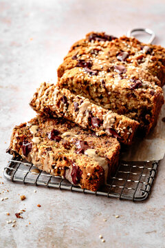 Chocolate tahini zucchini bread vegan and gluten-free