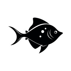 Platy Fish Black Vector Silhouette Clipart