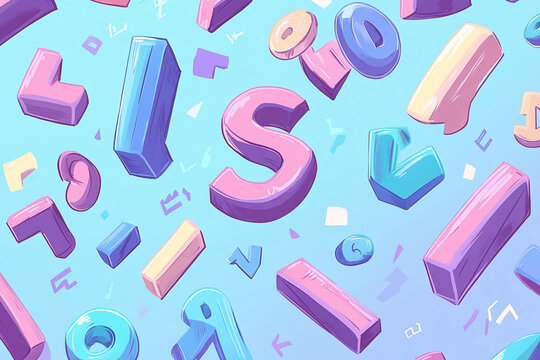 Mathematical symbols and letters create a vibrant, colorful background for education or creativity