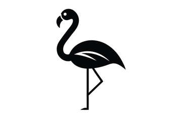 flamingo silhouette isolated on white