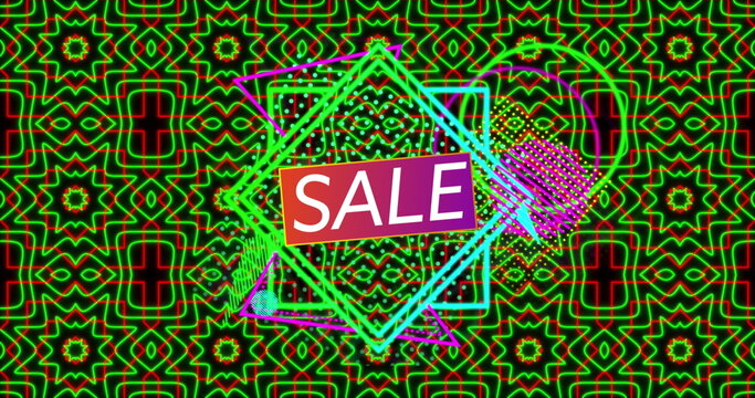 Image of sale text over shapes