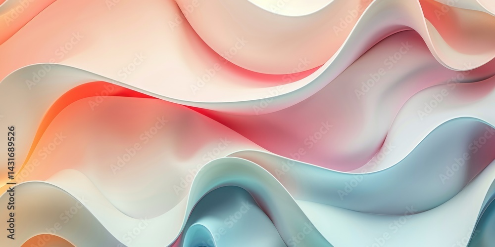 Poster abstract pastel geometric shapes with soft gradients. 3d rendering background image of multi colored