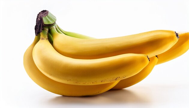 bunch of ripe pisang kepok saba banana with natural imperfections isolated on white background
