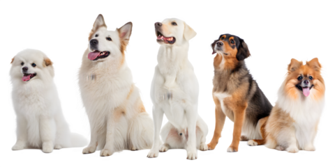Diverse Group of Happy Dog Breeds: Exploring Different Sizes and Personalities

