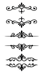 Vintage Ornamental Divider Set – Elegant Swirl & Floral Border Elements Vector Collection