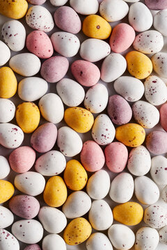 Chocolate Eggs from Overhead Close Up