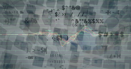 Image of data processing over cityscape