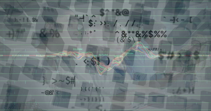 Image of data processing over cityscape