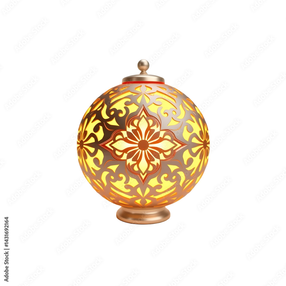 Fototapete luminous orb 3d render, glowing design, detailed sphere, isolated on white. abstract light source wi