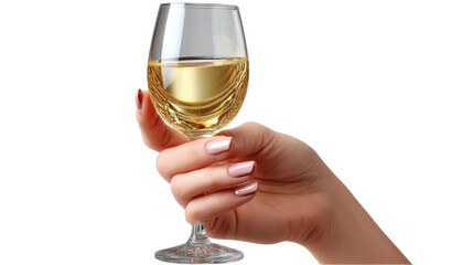 Obraz premium hand holding a glass of champagne