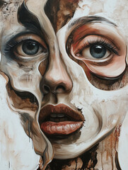 Naklejka premium close up of a face of a woman