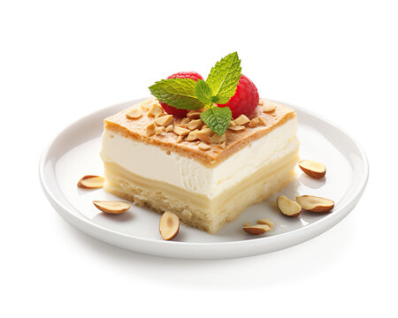A rich and creamy Turkish Supangle dessert  on a transparent background