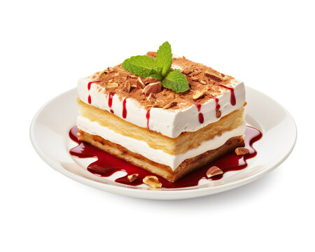 A rich and creamy Turkish Supangle dessert  on a transparent background