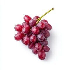 Fototapeta premium Bunch of fresh red grapes isolated on white background