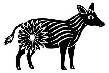 Cute Forest Animal Vector Line Art – Cartoon Clipart, Logo Icon, Funny Wildlife Illustration on White Background