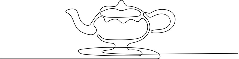 Aladdin magic teapot. Decorative elements drawn on a white background. Vector illustration . single line of classic aladdin  lamp vector, Gin lamp one line vector design flat vector icon, vintage 