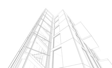 sketch of building
