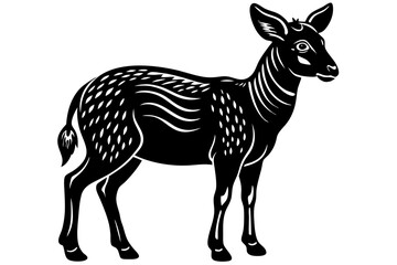 Cute Forest Animal Vector Line Art – Cartoon Clipart, Logo Icon, Funny Wildlife Illustration on White Background