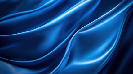Obraz premium Blue silk fabric flowing, elegant drapes, luxurious texture, background abstract, design use