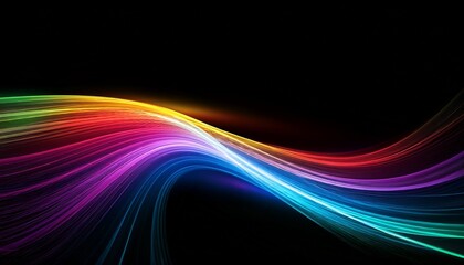 black background and light abstract patterns rainbow colorful copy space menu freezelight drawing colored light