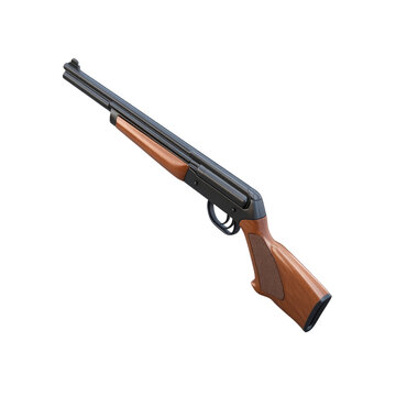3D Render of a Classic Pump-Action Shotgun