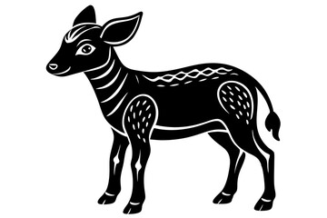 Cute Forest Animal Vector Line Art – Cartoon Clipart, Logo Icon, Funny Wildlife Illustration on White Background