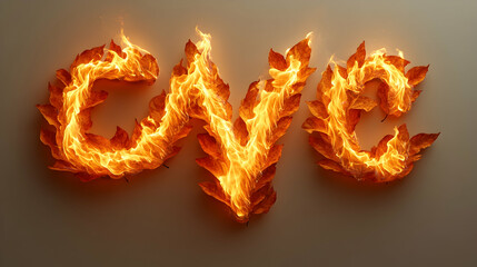 Fototapeta premium Fiery autumn leaves forming letters