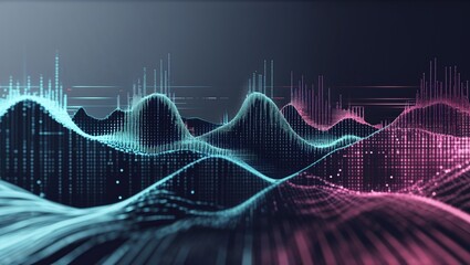Naklejka premium Abstract Glitchy Data Streams with Digital Grain and Sharp Edges