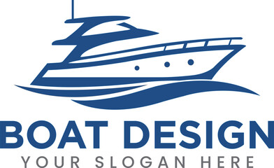 Center Console Boat logo. Unique and fresh Center console boat with Water splash in it. Great to use as your boat company logo
