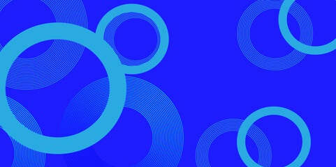 Abstract background with circles. Modern template for social media banner. Geometric pattern. Bright colorful circles with gradient on purple background. blue and navy blue abstract geometric bg. 