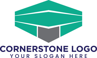 corner stone logo vector icon illustration