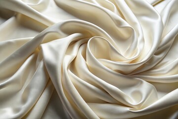Obraz premium Luxurious Ivory White Fabric Texture: Soft Cotton Rayon Nylon Drapery Cloth Background - 16:9