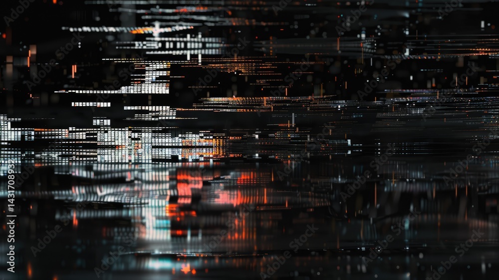 Aufkleber abstract complex glitch with pixel effect in tech background use shading and glitches texture expres