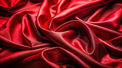 Fototapeta premium Luxurious Red Satin Velvet Fabric Drape - Elegant Textile Background