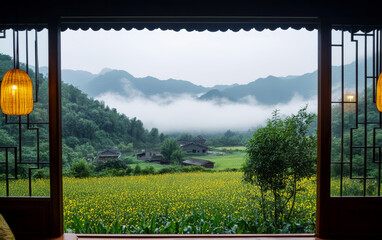 Poetic dwelling in pastoral scenery