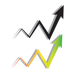 business line chart with shadow