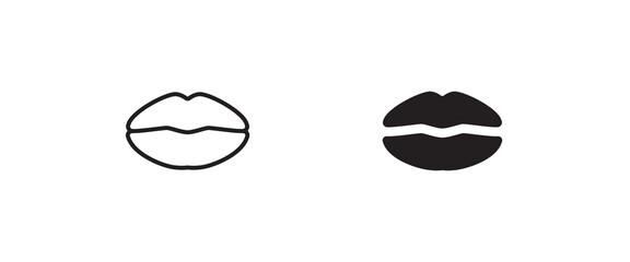 lips, lip love icon illustration isolated vector sign symbol Valentine's Day, Kiss, Mouth icons button,vector, sign, symbol, logo, illustration, editable stroke, flat design style isolaated on white