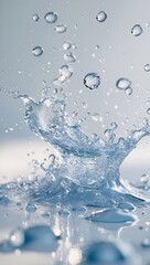 A splash of water creating an artistic display of droplets and ripples