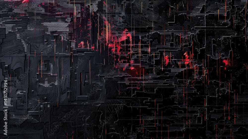Aufkleber abstract complex glitch with pixel effect in tech background use shading and glitches texture expres