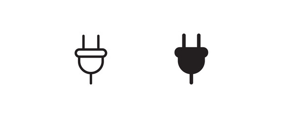 Plug-in, electrical icon Plug electric cable wire icons button, vector, sign, symbol, logo, illustration, editable stroke, flat design style isolated on white linear pictogram