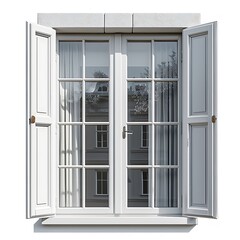 Open glass doors to forest landscape high resolution picture