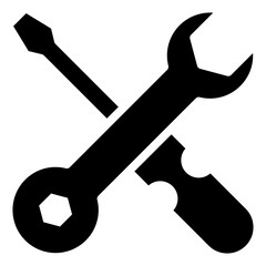 technical, Wrench and Screwdriver Tool Glyph icon