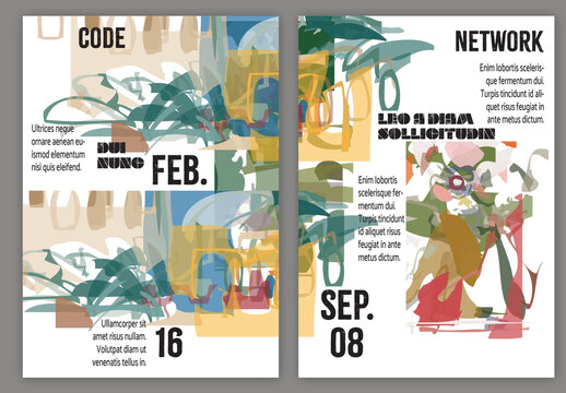Flyer A4 Abstract Pastel Transparent Shapes Random Rectangles