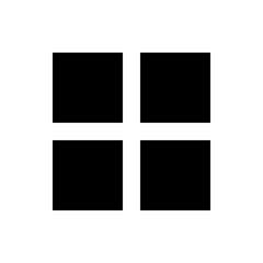 Illustration of a white plus sign centered on a black background creating four black squares in each quadrant