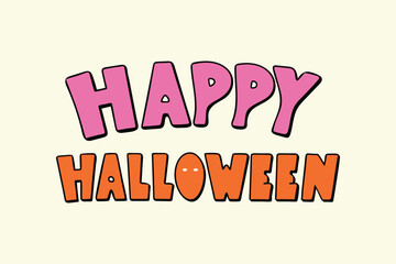 Happy Halloween Typography Art Design