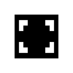 Black rectangle with white corner brackets pointing inward indicating screen expansion or fullscreen view