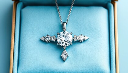 Delicate diamond pendant in a gift box