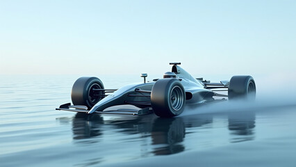 Race Car on Water Surface
